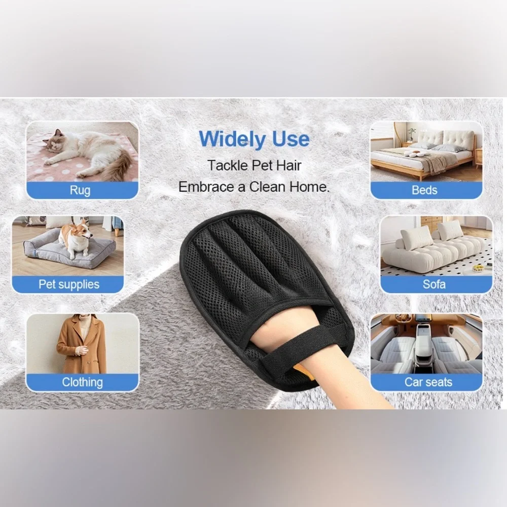 Pet Hair Remover Gloves for Cats & Dogs Efficient Grooming Gloves Brush Reusable